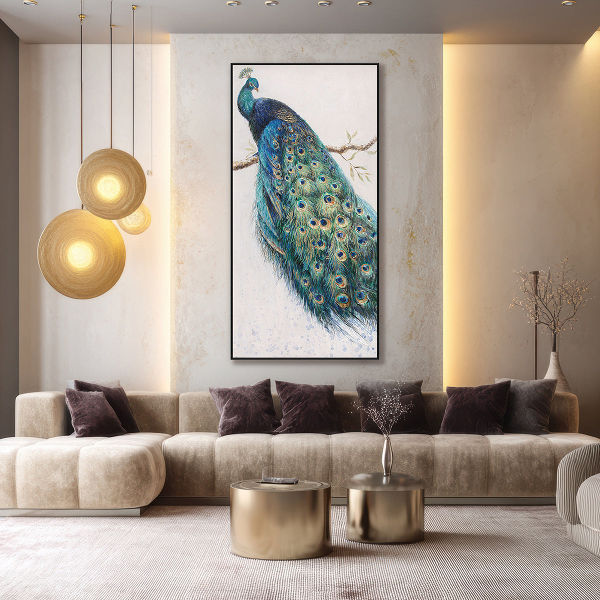 Majestic Peacock Gold Foil Painting #J3541