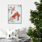 Winter Companions Red Cardinal Birds Painting #J3548