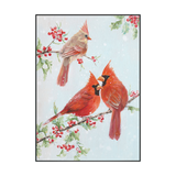 Winter Companions Red Cardinal Birds Painting #J3548