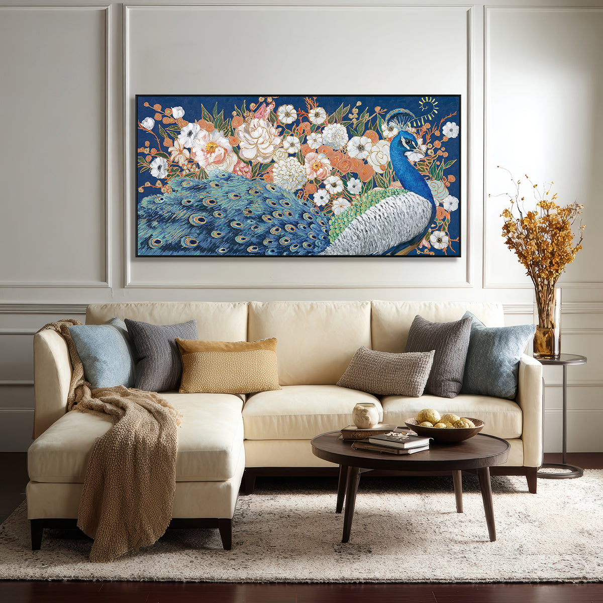 Peacock Bloom Harmony Painting #J3564