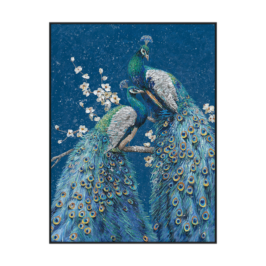 Moonlit Blue Peacocks Painting #J3612