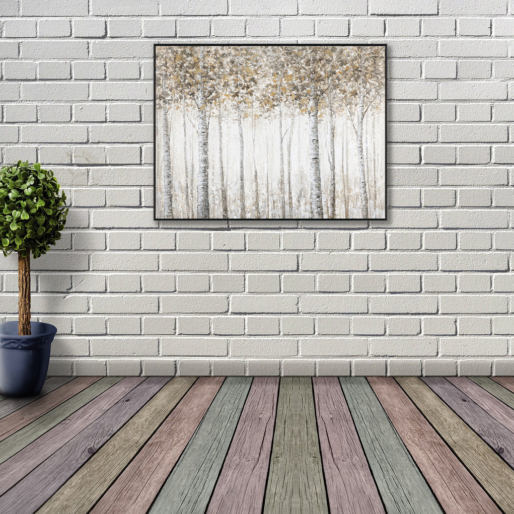 Golden Birch Forest Painting #J3714