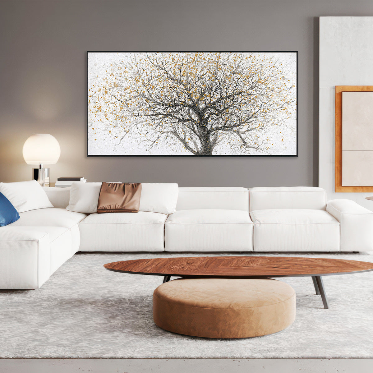 Golden Branch Abstract Tree Painting #J3717