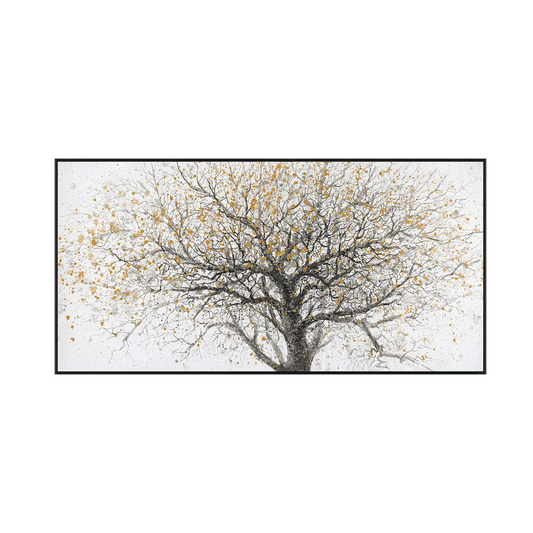 Golden Branch Abstract Tree Painting #J3717