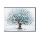 Frost Whisper Blue Tree Abstract Painting #J3730