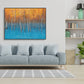 Autumn Reflections Blue Lake Forest Painting #J4010