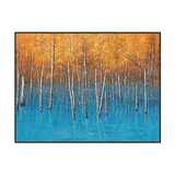 Autumn Reflections Blue Lake Forest Painting #J4010