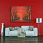 Crimson Path Autumn Forest Painting #J4017