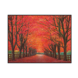 Crimson Path Autumn Forest Painting #J4017