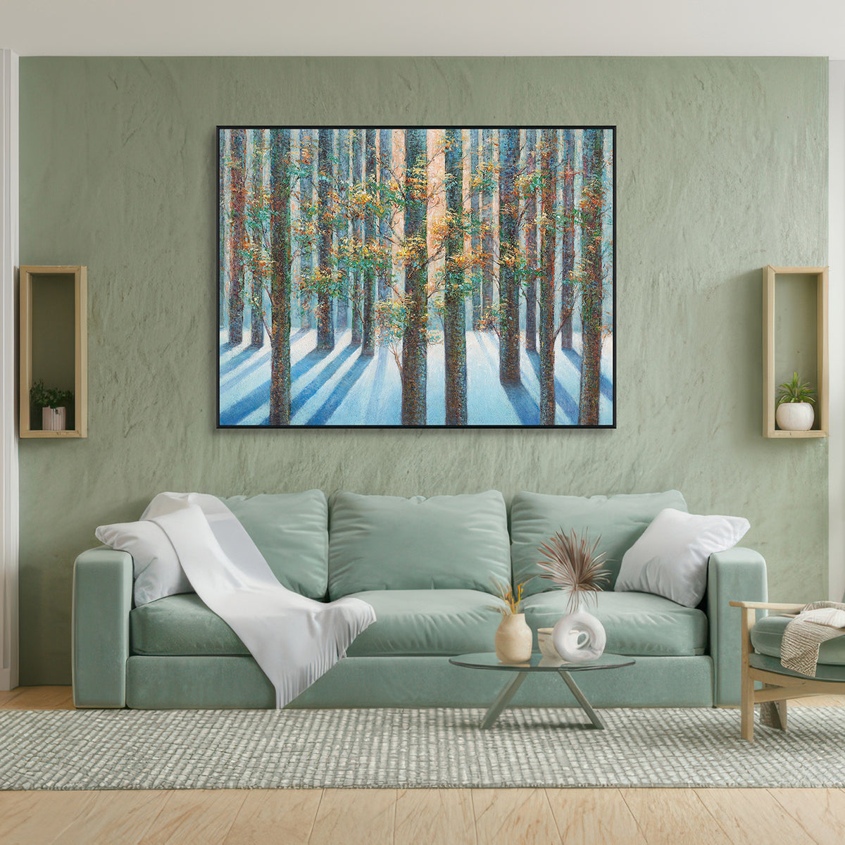 Morning Silence Forest Light Painting #J4018