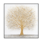 Golden Tree White Abstract Painting #J4172