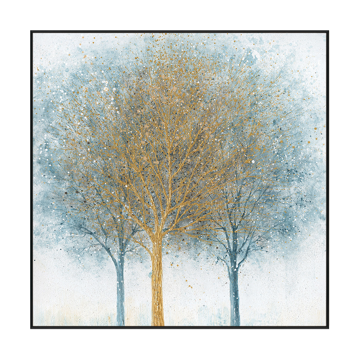 Golden Grove Teal Abstract Painting #J4190