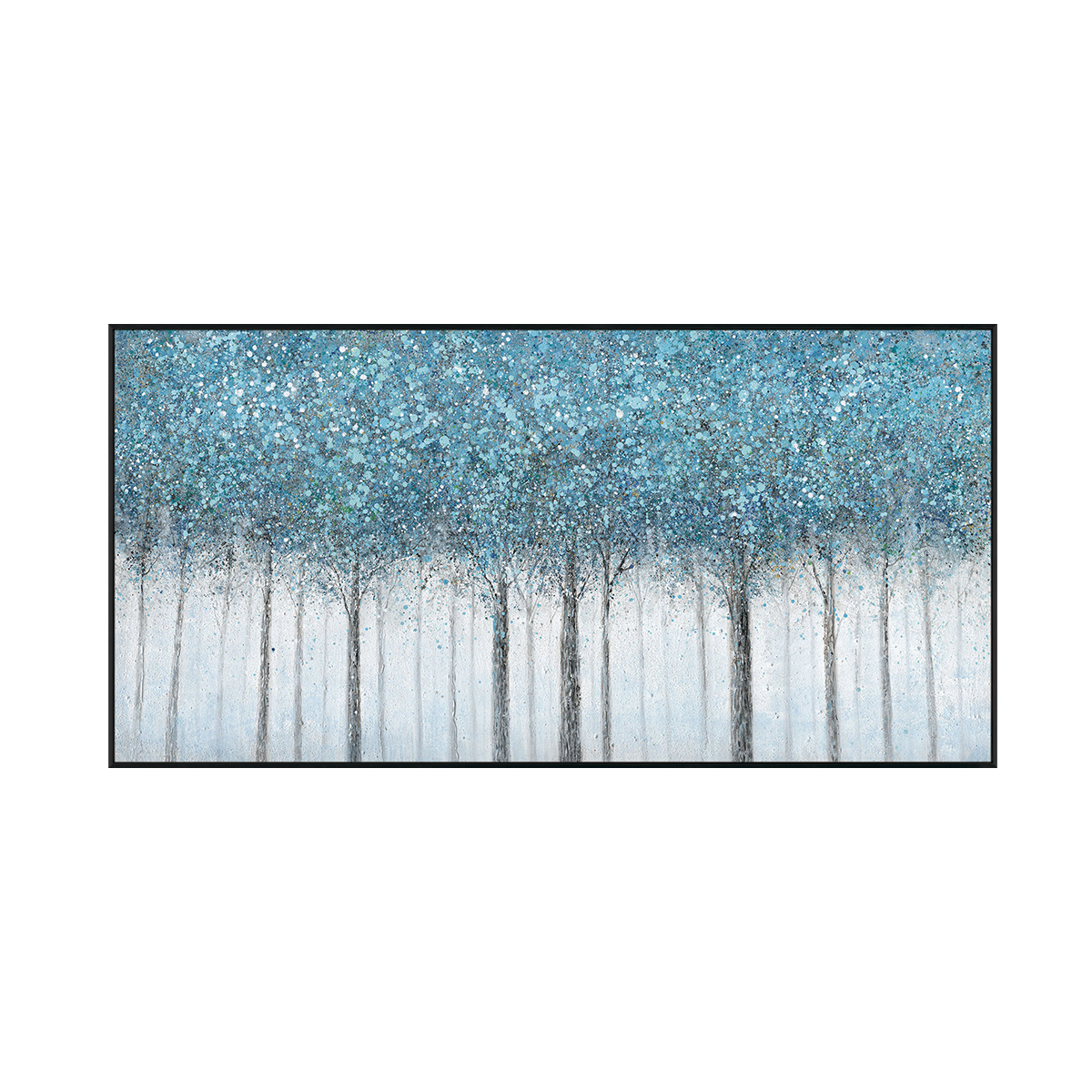 Blue Mist Forest Abstract Painting #J4193