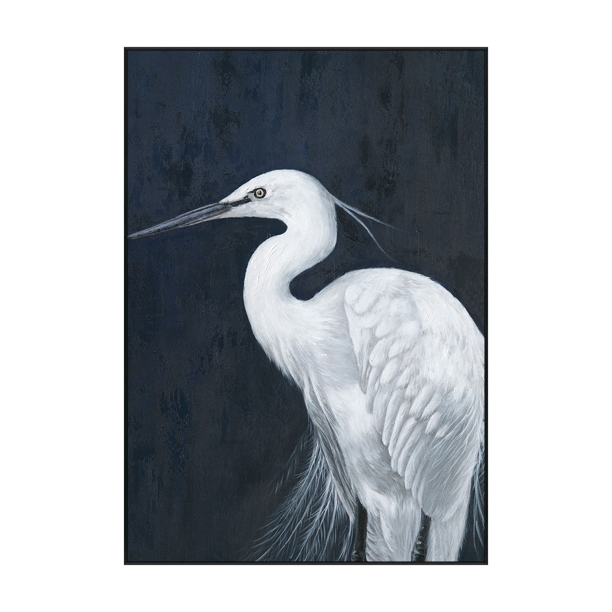 Ethereal Poise White Egret Painting #J4614
