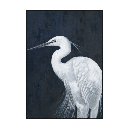 Ethereal Poise White Egret Painting #J4614