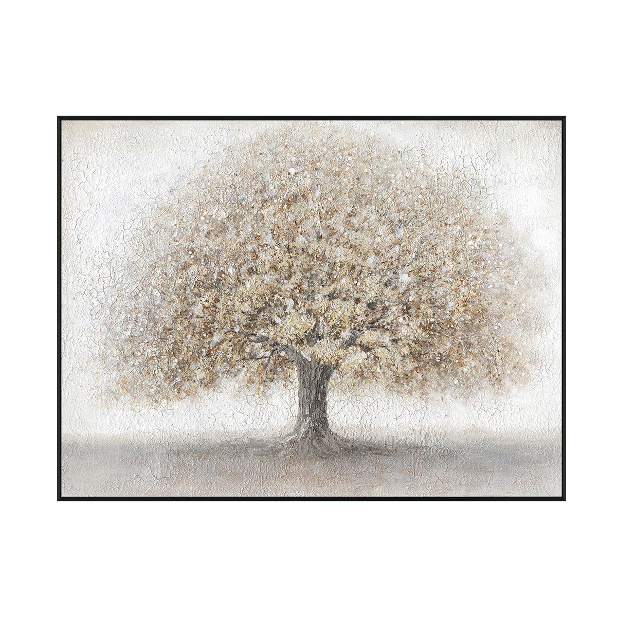 Whisper of Earth Beige Textured Tree Painting #J4617
