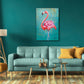 Floral Grace Pink Flamingo Painting #K0041