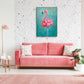 Floral Grace Pink Flamingo Painting #K0041