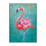 Floral Grace Pink Flamingo Painting #K0041