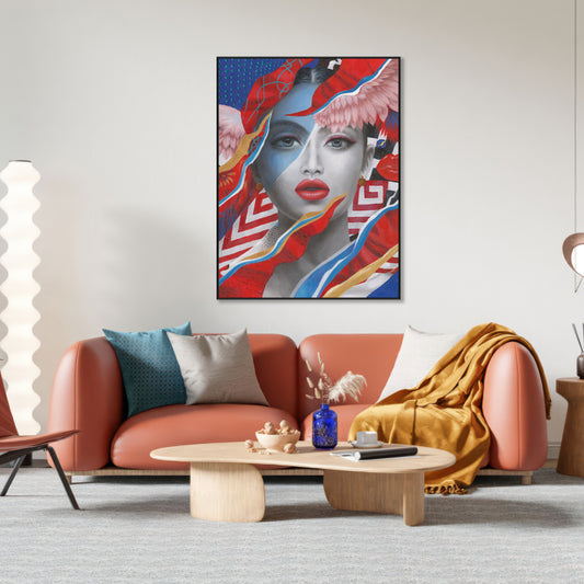 Crimson Muse Pop Art Painting #K2567