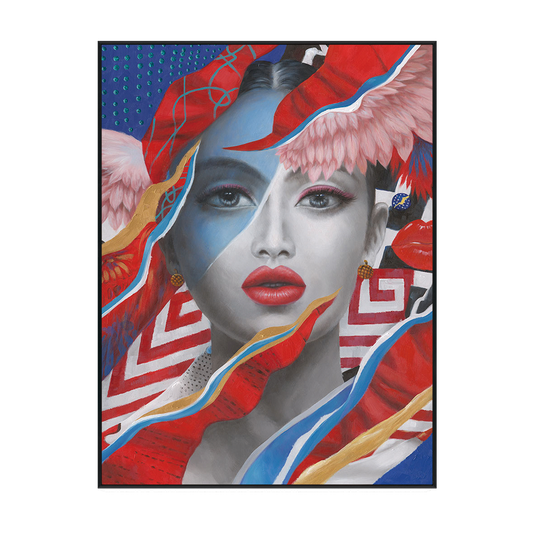 Crimson Muse Pop Art Painting #K2567