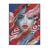 Crimson Muse Pop Art Painting #K2567