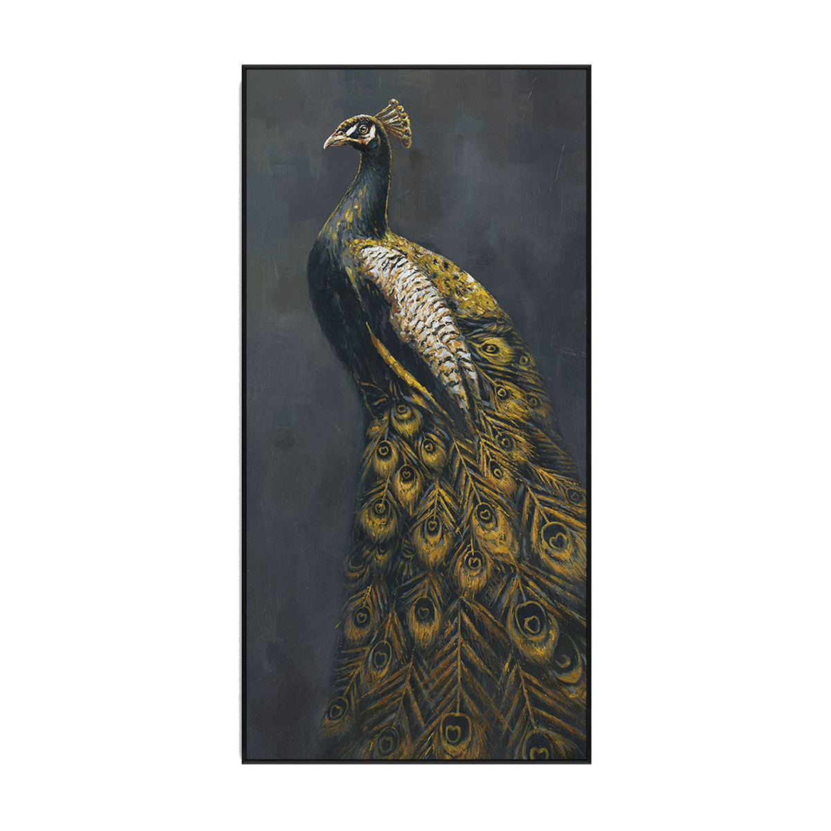 Golden Majesty Peacock Painting #K2649