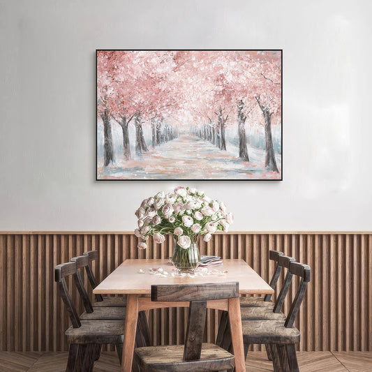 Spring Whisper Pink Blossom Path Painting #K3581