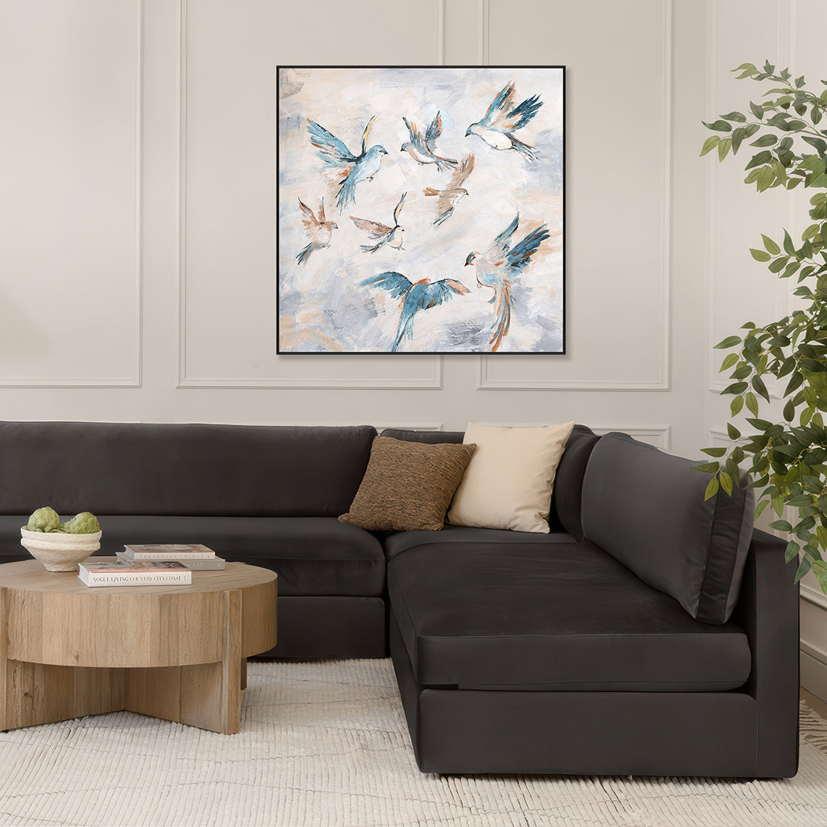 Sky Dance Pastel Bird Painting #K3652