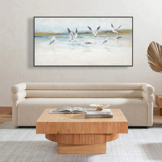 Seaside Flight Seagull Painting #K3713