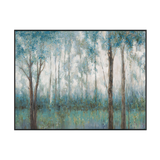 Tranquil Haze Blue Forest Landscape Painting #K3738