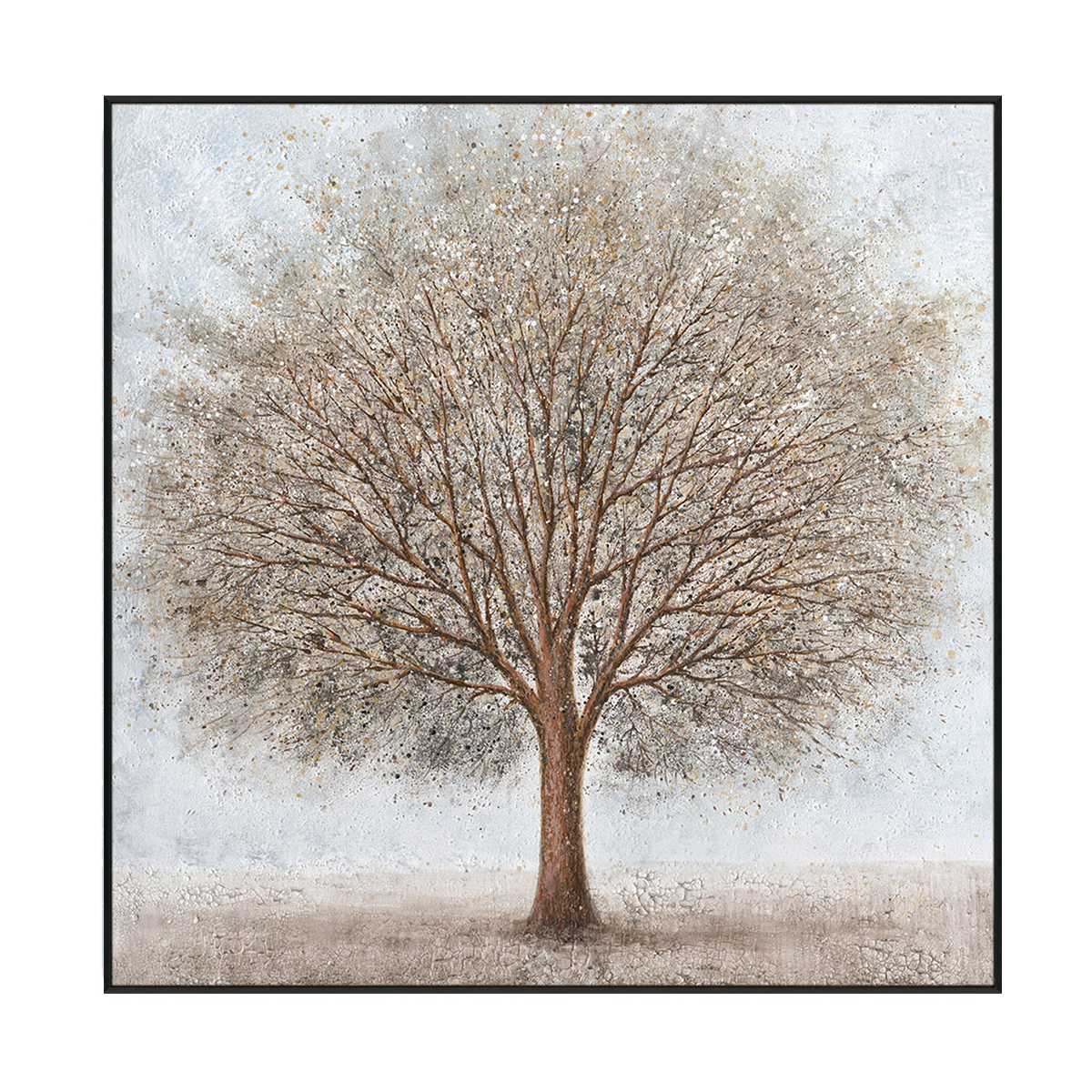 Golden Mist Grey Tree Painting #K4110
