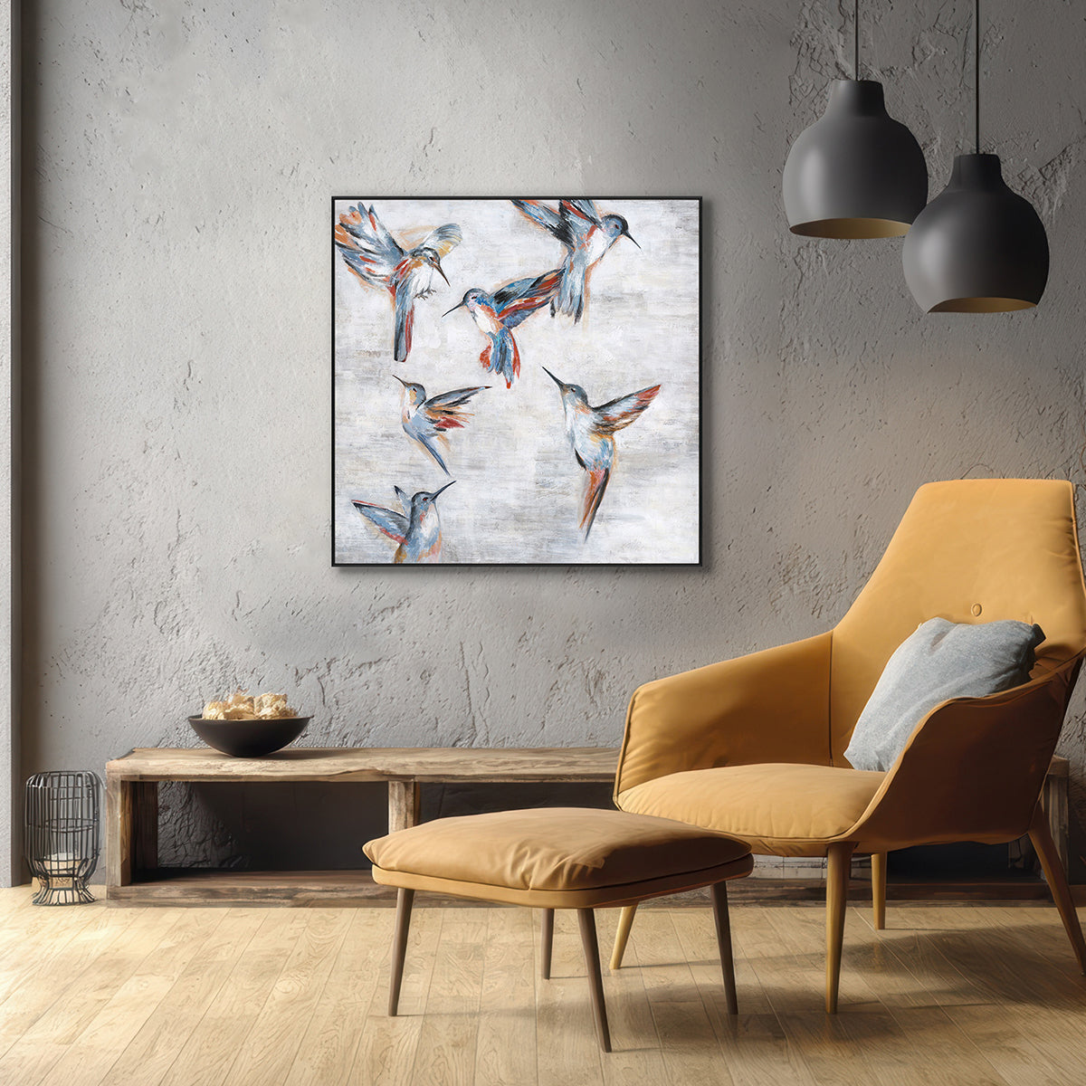 Vivid Flight Hummingbird Painting #K4121