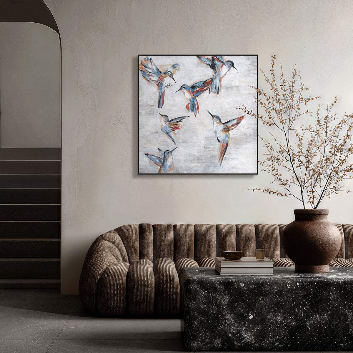 Vivid Flight Hummingbird Painting #K4121