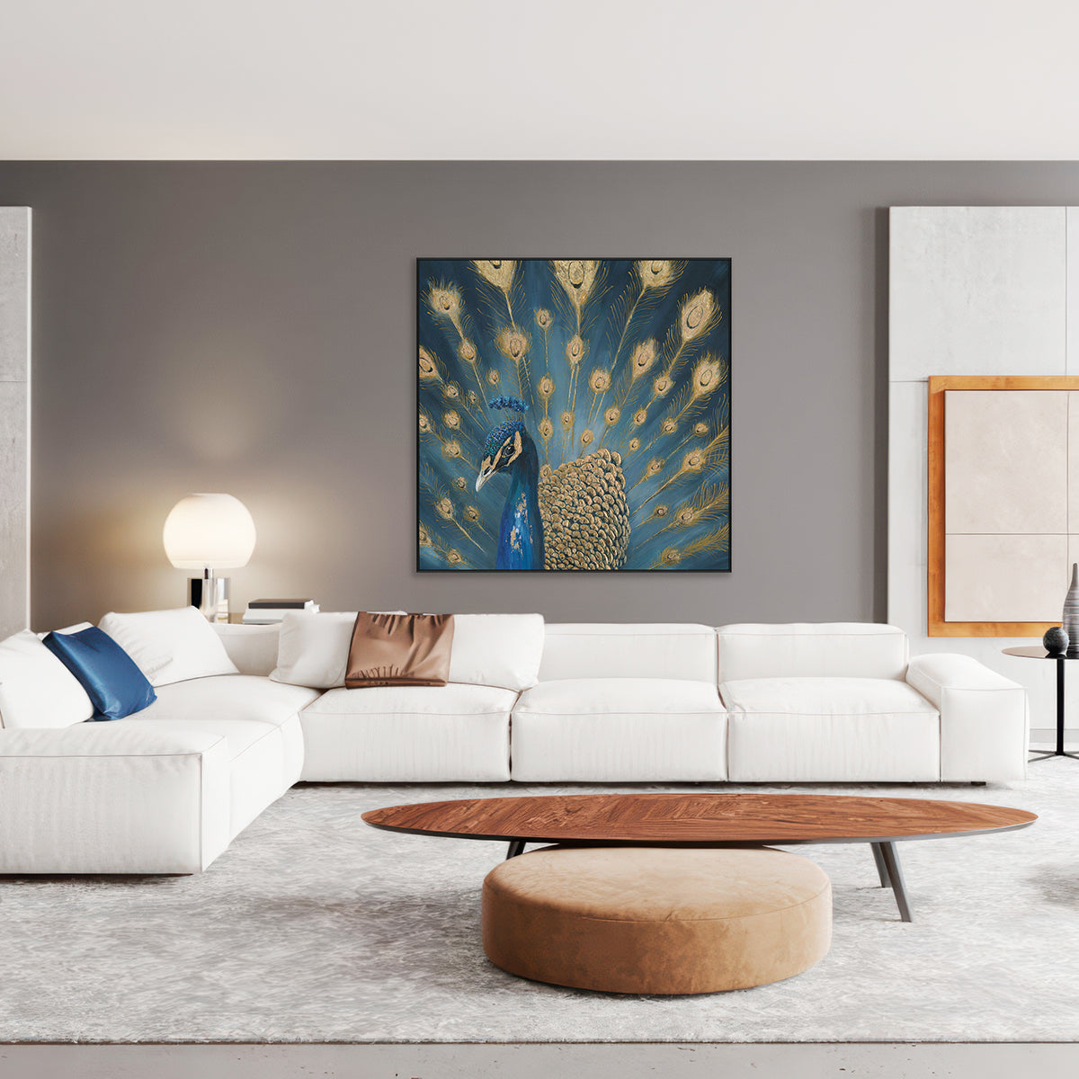 Majestic Blue Peacock Painting #K4646