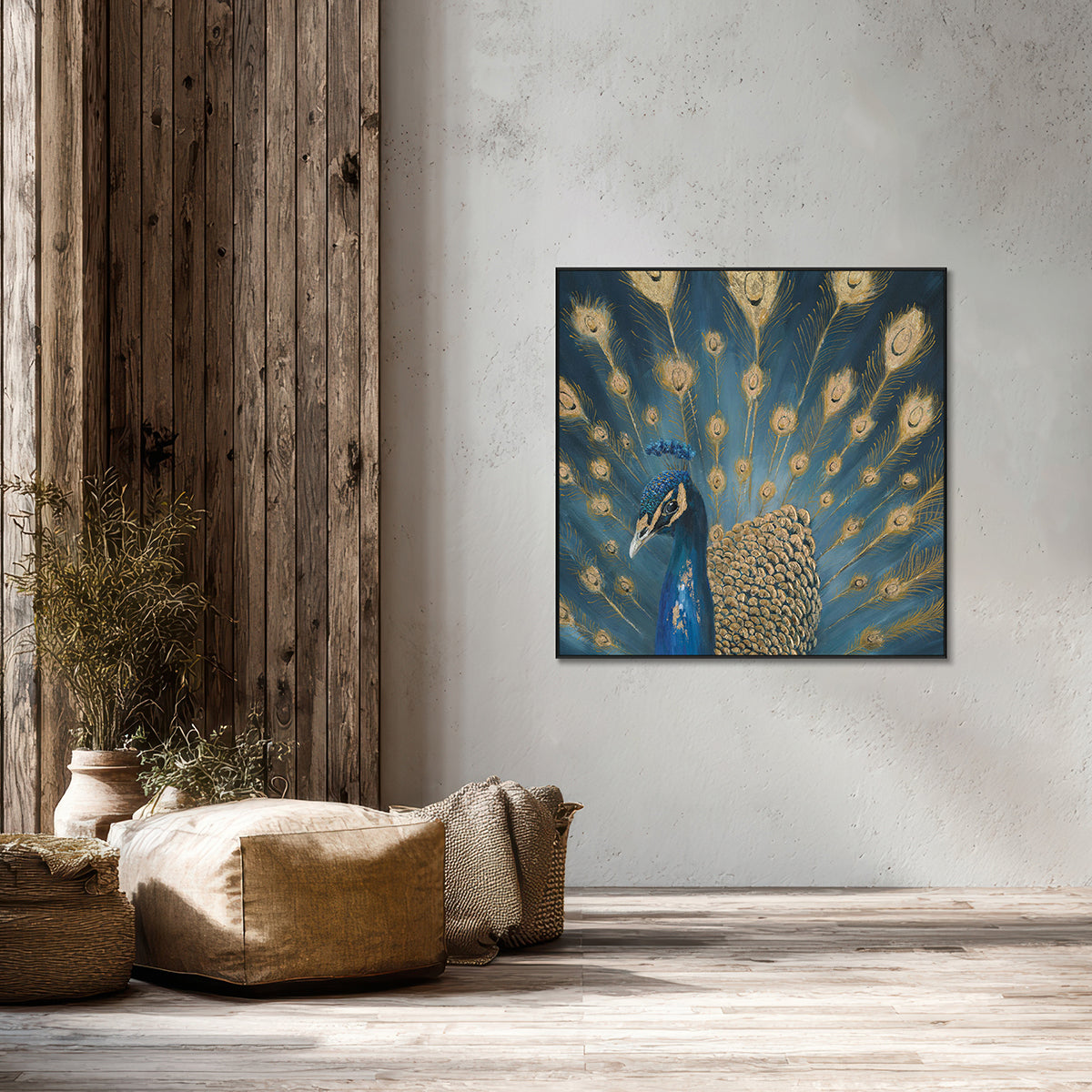 Majestic Blue Peacock Painting #K4646