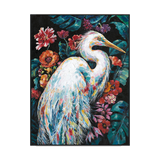 Tropical Elegance White Heron Painting #K5182