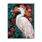 Floral Majesty White Heron Painting #K5183