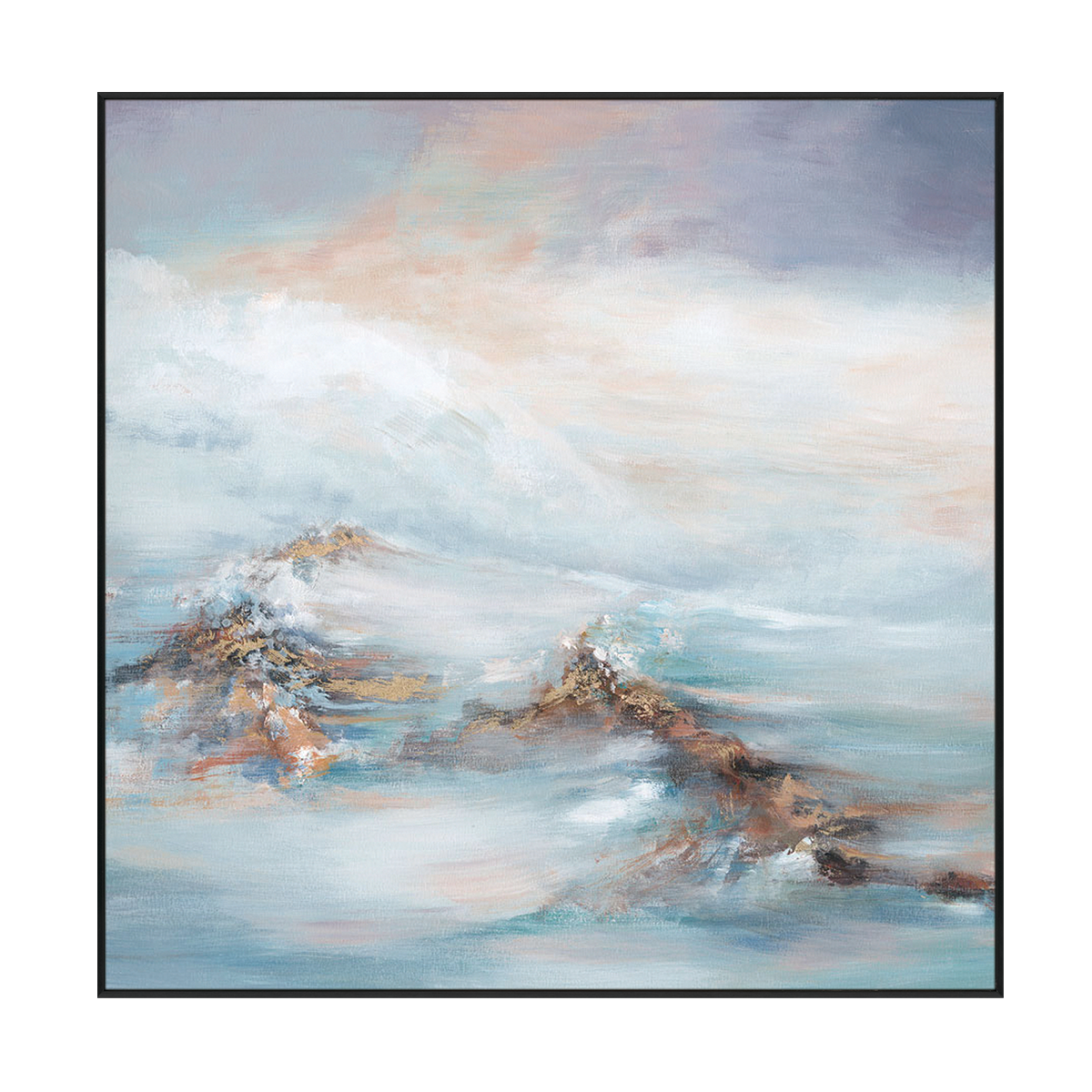 Whispering Tides Soft Ocean Abstract Painting #K5824