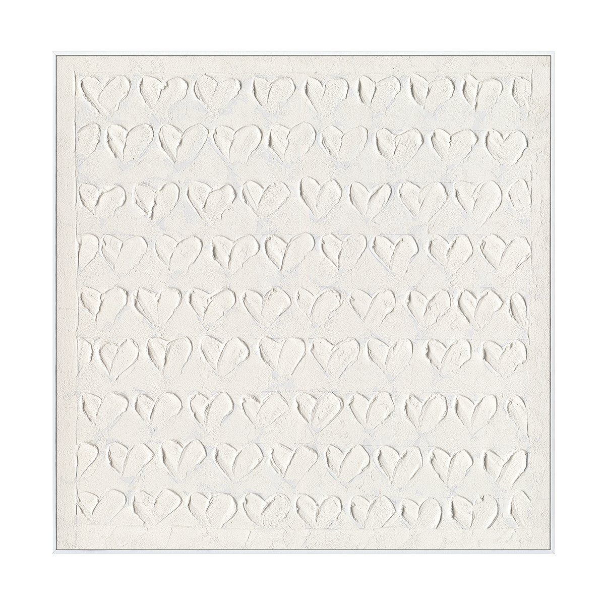 Heart Whispers White Textured Painting #M0639