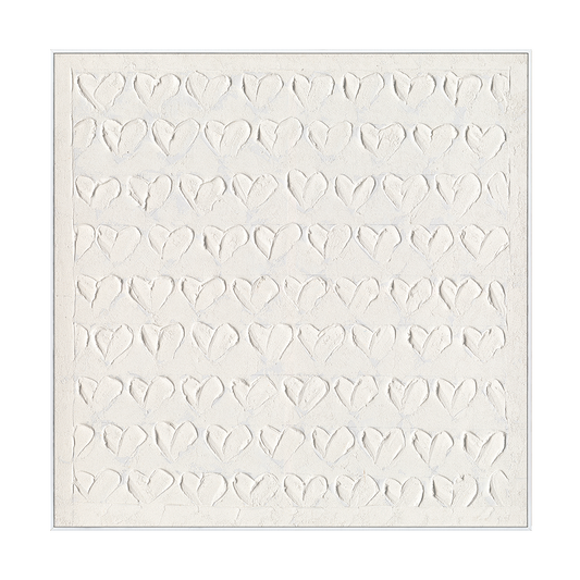 Heart Whispers White Textured Painting #M0639