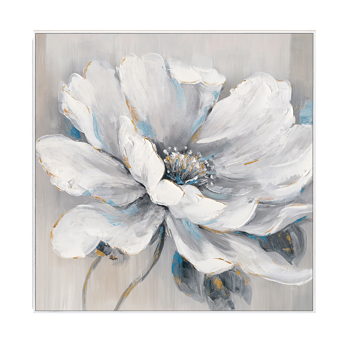 Icy Bloom Textured Floral Painting #M3701