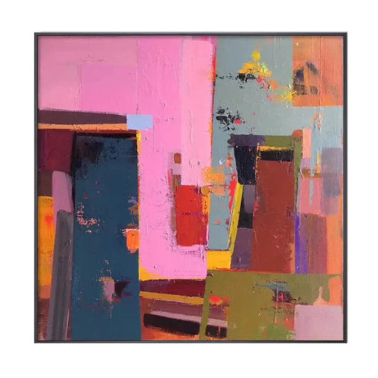 Pink & Teal Abstract Canvas