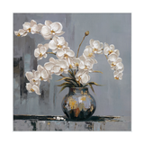 Orchid Elegance White Orchids on Grey Painting #M2723