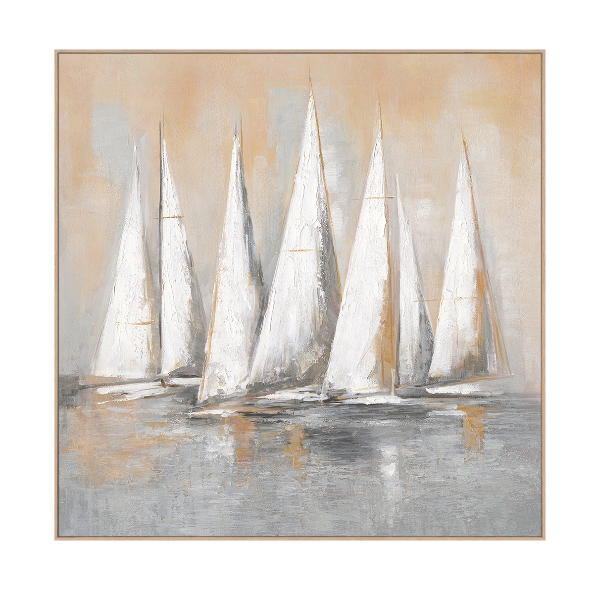 Morning Voyage Abstract Sailboat Painting #M3750
