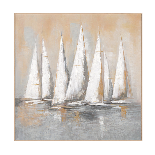 Morning Voyage Abstract Sailboat Painting #M3750