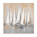 Morning Voyage Abstract Sailboat Painting #M3750