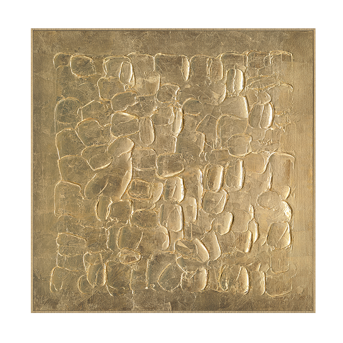 Golden Stone Rhythm Abstract Relief Painting #M6959
