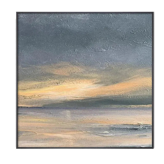 Misty Seascape Textured Painting