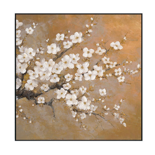 Golden Blossom Abstract Floral Painting #M3647